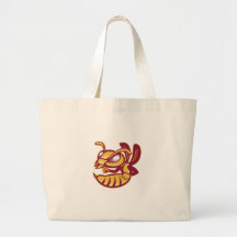 angry female hornet mascot canvas bag