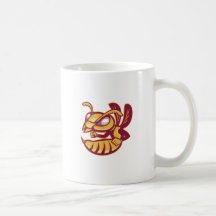 angry female hornet mascot mug