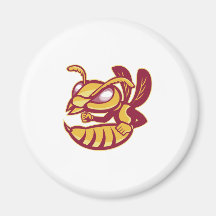 angry female hornet mascot refrigerator magnets