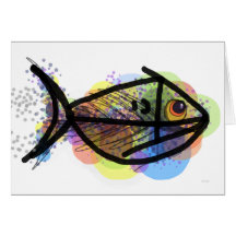 ANGRY FISH GREETING CARD