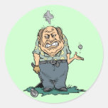 Angry Golfer T-shirts and Gifts Round Stickers