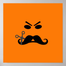 Angry Moustache Smiley custom poster