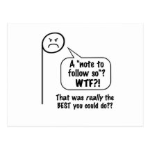 Angry music note "la" postcard