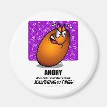 ANGRY - Orange Fridge Magnet