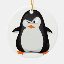 Angry Penguin Christmas Ornaments