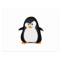 Angry Penguin Postcard