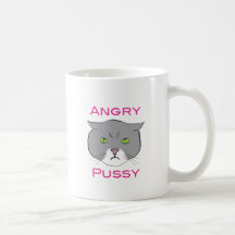 Angry Pussy/Happy Pussy Mugs