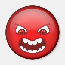 Angry red fridge magnet