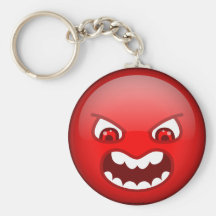 Angry red key chain