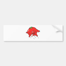 angry rotten tomato cartoon character bumper sticker