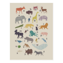 Animal Alphabet Postcard
