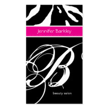 Animal Business Card Zebra Beauty Salon Pink