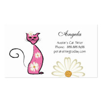 Animal Cat Sitter Business Card Flowers business cards