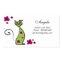 Animal Cat Sitter Business Card Flowers business cards