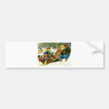 Animal Christmas - Getting the Yule Log Bumper Stickers