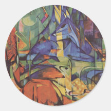 Animal Expressionism Abstract Design Round Sticker