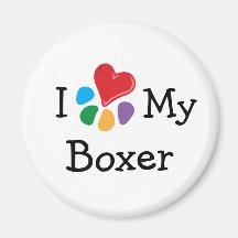 Animal Lover_I Heart My Boxer Magnet