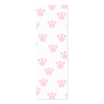 Animal Paw Print. Light Pink and White Pattern. Business Card