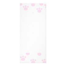 Animal Paw Print. Light Pink and White Pattern. Custom Announcements