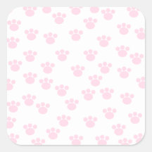 Animal Paw Print. Light Pink and White Pattern. Sticker
