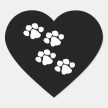 Animal Paw Prints Heart Sticker