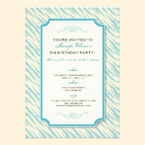 Animal Print Birthday Party Invitation (aqua) invitations