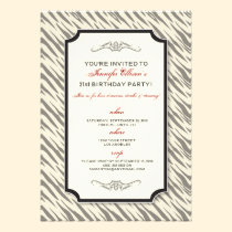 Animal Print Birthday Party Invitation (black) invitations