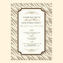 Animal Print Birthday Party Invitation (chocolate) invitations