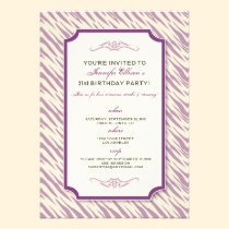 Animal Print Birthday Party Invitation (lilac) invitations