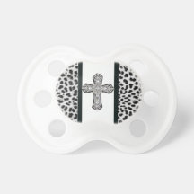 Animal Print Rhinestone Cross BooginHead Pacifier