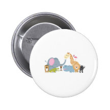 animal safari group white pinback buttons