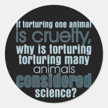 Animal Torture Round Stickers