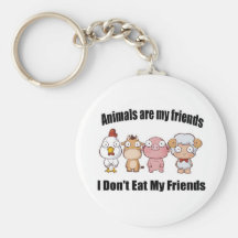 Animals are my friends key chains