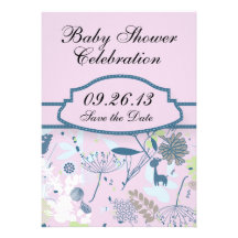 Animals & Flowers Custom Invitations