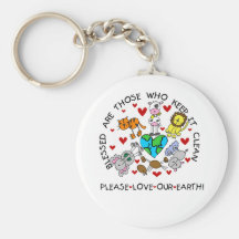 Animals Love Our Earth Keychains