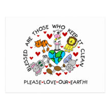Animals Love Our Earth Postcards