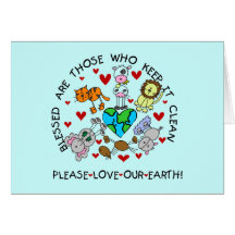 Animals Love Our Earth T-shirts and Gifts Greeting Cards
