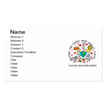 Animals Love the Earth T-shirts and GIfts Business Card Templates