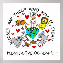 Animals Love the Earth T-shirts and GIfts Poster