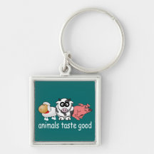 Animals Taste Good - Changeable Background Colour Key Chains