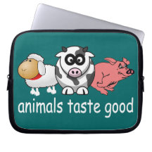 Animals Taste Good - Changeable Background Colour Laptop Computer Sleeve
