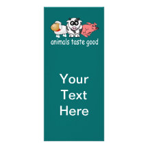 Animals Taste Good - Changeable Background Colour Rack Card Design