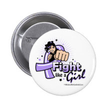Animated Fight Like A Girl General Cancer Pins