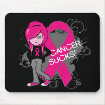 Animated Girl Breast Cancer Sucks Mousemats