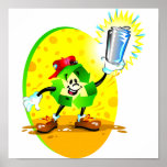 Animated recycling symbol with aluminium can posters