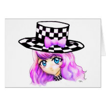 Anime Girl Manga Punk Lolita Harajuku Gothic Style Greeting Cards