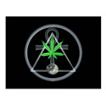 Ankh, triangle, Yin Yang, pot leaf ipod case Post Cards
