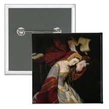 Anne Boleyn  in the Tower, detail, 1835 Pinback Button