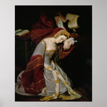 Anne Boleyn  in the Tower, detail, 1835 Print