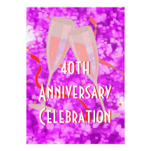 Anniversary party champagne pink invitation